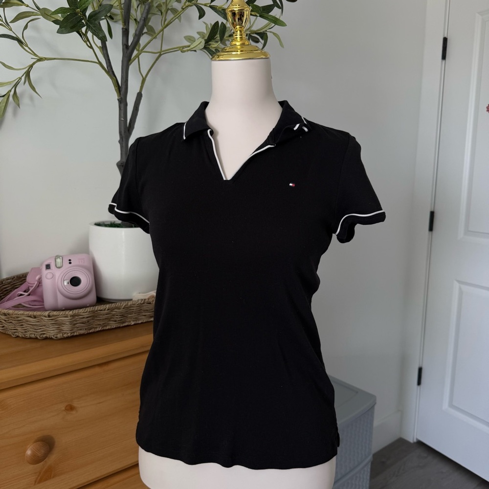 Tommy Hilfiger Women's Black Short Sleeve Polo